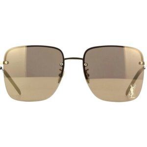 YSL Yves Saint Laurent SL 312 M 006 Gold 58-17-145 Brown Mirror Sunglasses NWT